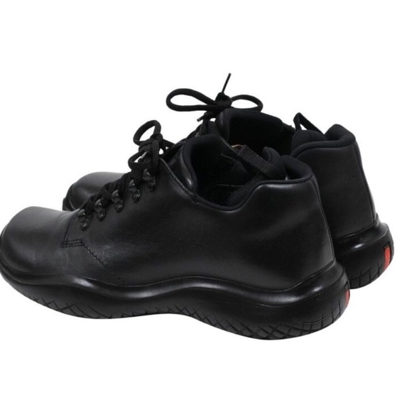Vintage PRADA AW99 CHUNKY DERBY SIZE 10 BLACK LEATHER SQUARE TOE PLATFORM LACEUP - Picture 4 of 8